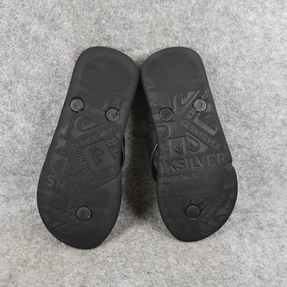 Quiksilver Shoes Kids 1 Sandals Flip Flops Slip On Casual Black Green Boy Youth